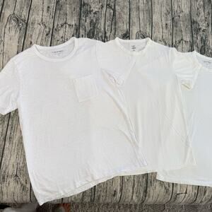Lot of 3 Flint And Tinder Short Sleeve Pocket Crew Tee Shirt (Men's S) White